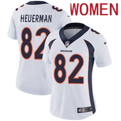 Women Denver Broncos 82 Jeff Heuerman White Nike Vapor Limited NFL Jersey
